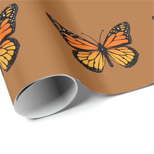 Papier Cadeau Monarch Butterfly Joy (Coin rond)