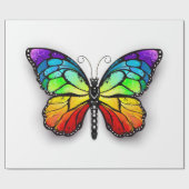 Papier Cadeau Monarque papillon arc-en-ciel (Plat)
