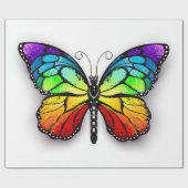 Papier Cadeau Monarque papillon arc-en-ciel (Plat)