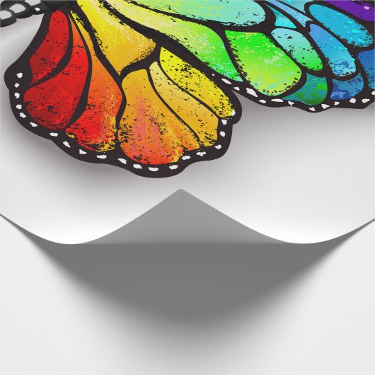 Papier Cadeau Monarque papillon arc-en-ciel (Coin)