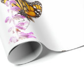 Papier Cadeau Monarque perché sur Lavender (Coin rond)