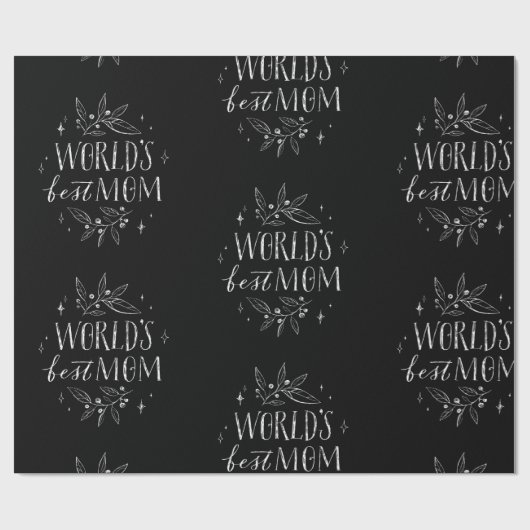 Papier Cadeau monde blanc meilleure mère mère jour (Plat)