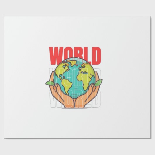 Papier Cadeau Monde – Conception de Globe d'Aventure de Voyage (Plat)