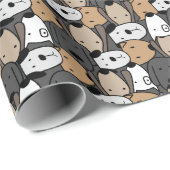 Papier Cadeau Monde Fantaisiste des Chiens (Coin rond)