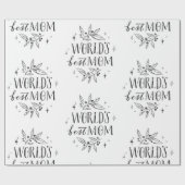 Papier Cadeau monde noir meilleure mère mère jour (Plat)