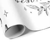 Papier Cadeau monde noir meilleure mère mère jour (Coin rond)