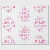 Papier Cadeau monde rose meilleure mère mère jour (Plat)
