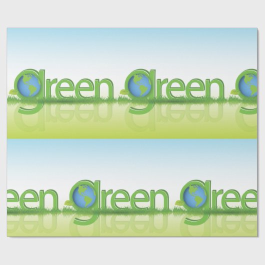 Papier Cadeau Monde vert (Plat)