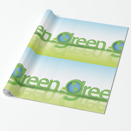 Papier Cadeau Monde vert (Déroulé)