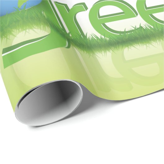Papier Cadeau Monde vert (Coin rond)