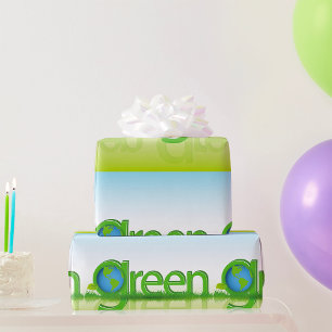 Papier Cadeau Monde vert