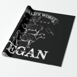 Papier Cadeau Mondes les plus mauvais Vegan Viande BBQ poulet po