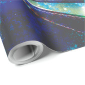 Papier Cadeau Mondes Zombie Galaxie d'Halloween (Coin rond)