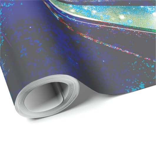 Papier Cadeau Mondes Zombie Galaxie d'Halloween (Coin rond)