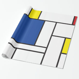 Papier Cadeau Mondrial Minimaliste Géométrique De Stijl Art Mode
