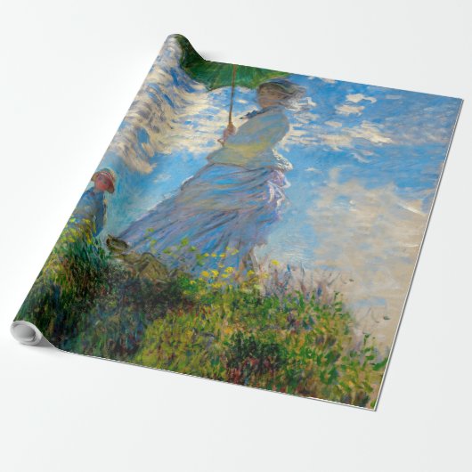 Papier Cadeau Monet Femme Parasol Impressionnisme (Déroulé)