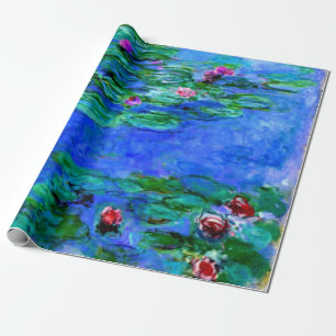 Papier Cadeau Monet - Lilies d'eau (rouge)