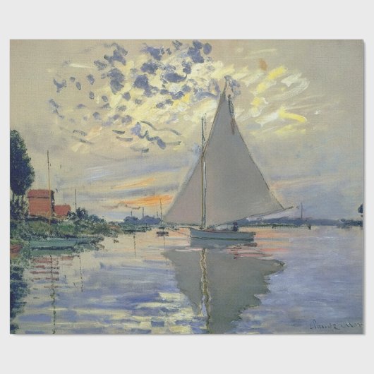 Papier Cadeau Monet Sailboat French Impressionism Classic Art (Plat)