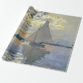 Papier Cadeau Monet Sailboat French Impressionism Classic Art (Déroulé)