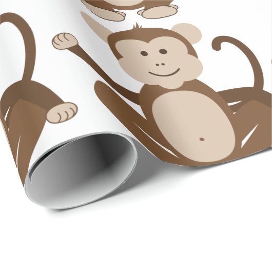 Papier Cadeau Monkey (Coin rond)