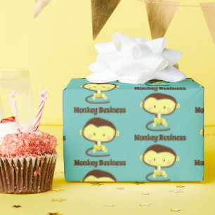 Papier Cadeau Monkey Business Drôle Cartoon Monkey Design