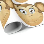 Papier Cadeau monkey emoji (Coin rond)
