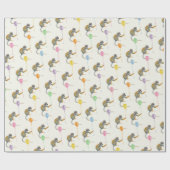 Papier Cadeau Monkey mixed Balloon Birthday party wrapppaper (Plat)