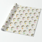 Papier Cadeau Monkey mixed Balloon Birthday party wrapppaper (Déroulé)