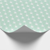 Papier Cadeau Monnaie de mer moderne Green white starburst stars (Coin)