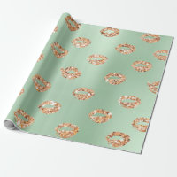 Monnaie métallique vert Tiffany Rose 3D or cuivre