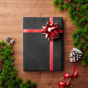Papier Cadeau Monochromatic black art-deco pattern on dark gray