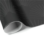 Papier Cadeau Monochromatic black art-deco pattern on dark gray (Coin rond)