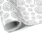 Papier Cadeau Monochromatic Black Geometric Swirls Pattern (Coin rond)