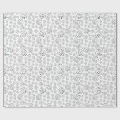 Papier Cadeau Monochromatic Black Geometric Swirls Pattern (Plat)