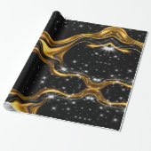 Papier Cadeau Monochrome Abstract Opulence: High-End Gold Textur (Déroulé)
