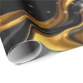 Papier Cadeau Monochrome Abstract Opulence: High-End Gold Textur (Coin rond)