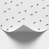 Papier Cadeau Monochrome Skieurs Alpins Illustration (Coin)