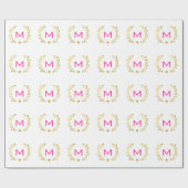 Papier Cadeau Monogram Gold Foil Laurel & Spade (Plat)