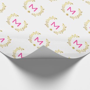 Papier Cadeau Monogram Gold Foil Laurel & Spade