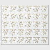 Papier cadeau Monogram H mariage (Plat)