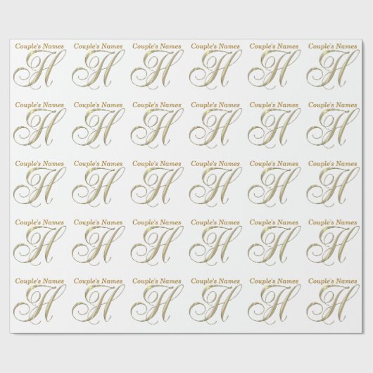 Papier cadeau Monogram H mariage (Plat)