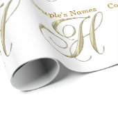 Papier cadeau Monogram H mariage (Coin rond)