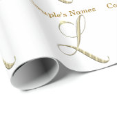 Papier cadeau Monogram L mariage (Coin rond)