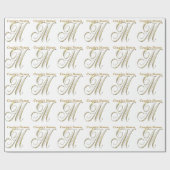 Papier cadeau Monogram M mariage (Plat)