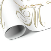 Papier cadeau Monogram M mariage (Coin rond)