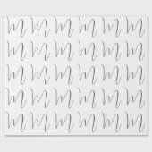 Papier Cadeau Monogram Modern Simple Minimalist Plain (Plat)