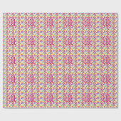 Papier Cadeau Monogram Rainbow Diagonal Lines Pattern Pop Art (Plat)