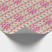 Papier Cadeau Monogram Rainbow Diagonal Lines Pattern Pop Art (Coin)