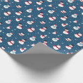 PAPIER CADEAU MONOGRAME DE SNOWMAN D'HIVER CHRÉTIEN (Coin)