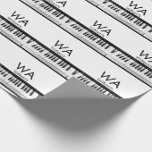 Papier Cadeau Monogramme ajouter initiale lettre nom texte piano (Coin)